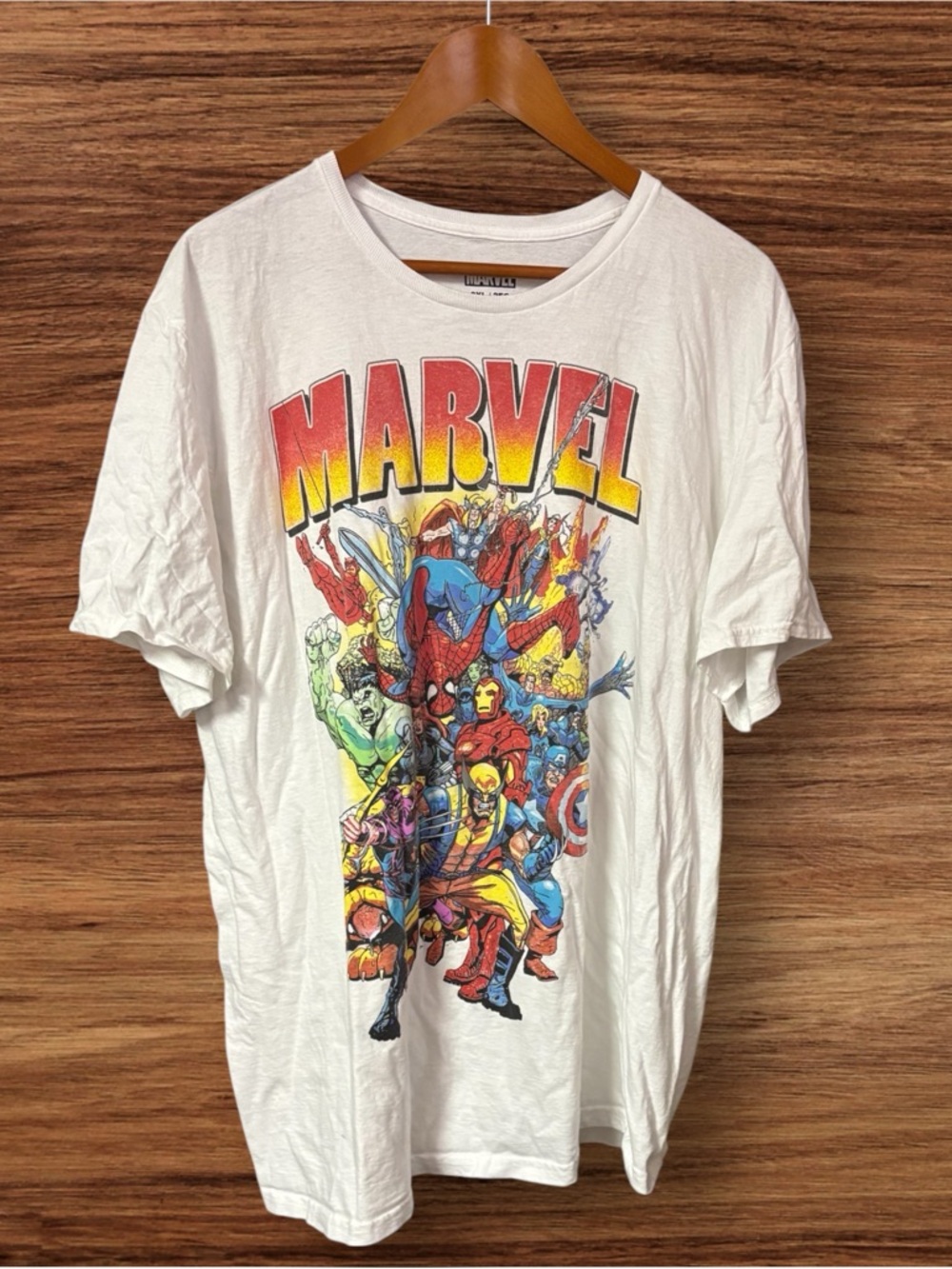 Men’s Marvel Graphic White Short Sleeve T-Shirt